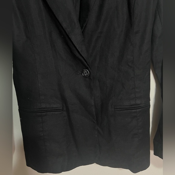NWT Evereve Brandi Blazer Jacket. Black linen blend. Womens XS. - Picture 7 of 14